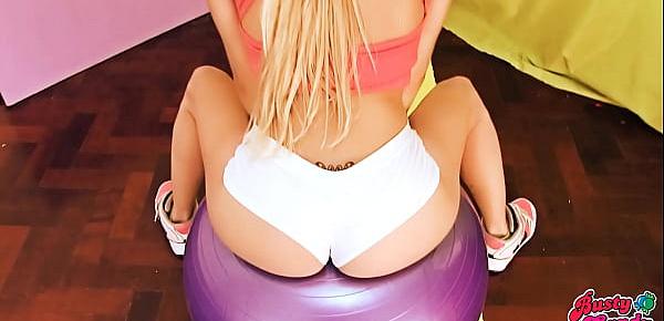  Hot Busty Teen Exposing Cameltoe and Bubble-Butt! Hot Blonde